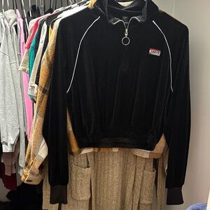 Forever 21 Black Crop Top with White Accents